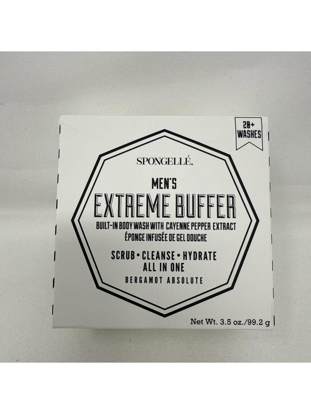 Spongelle MEN’S EXTREME BUFFER Scrub Cleanse Hydrate Bergamot3.5oz CJ# 101